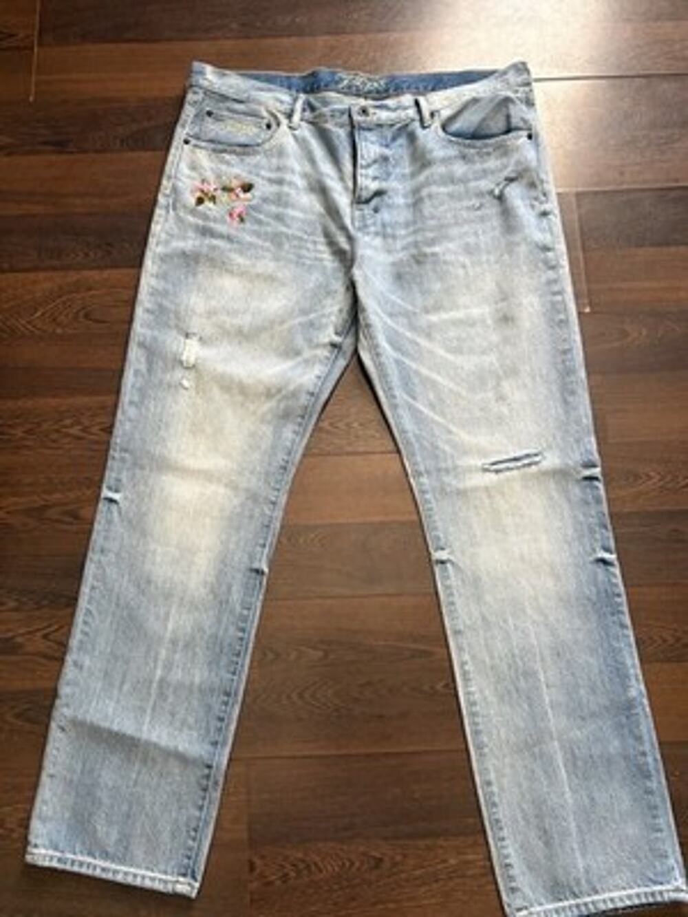 PRPS Demon Slim Straight Embroidered Jeans Size 40x33